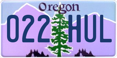 OR license plate 022HUL