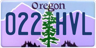 OR license plate 022HVL