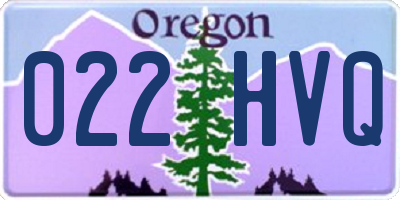 OR license plate 022HVQ