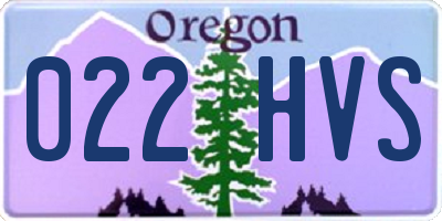 OR license plate 022HVS
