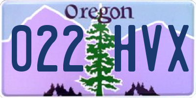 OR license plate 022HVX