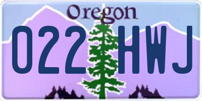 OR license plate 022HWJ