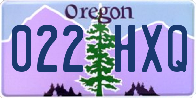OR license plate 022HXQ