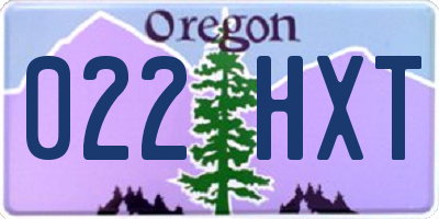 OR license plate 022HXT