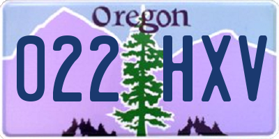 OR license plate 022HXV