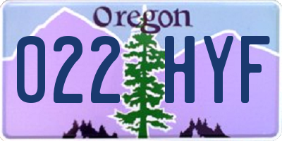 OR license plate 022HYF
