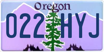 OR license plate 022HYJ