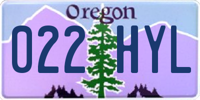 OR license plate 022HYL