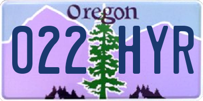 OR license plate 022HYR