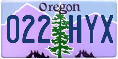 OR license plate 022HYX