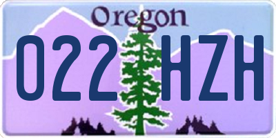 OR license plate 022HZH