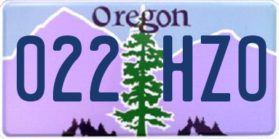 OR license plate 022HZO