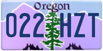 OR license plate 022HZT