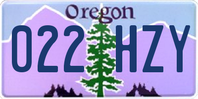 OR license plate 022HZY