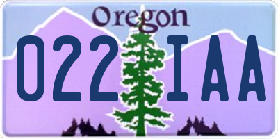OR license plate 022IAA