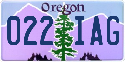 OR license plate 022IAG