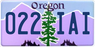 OR license plate 022IAI