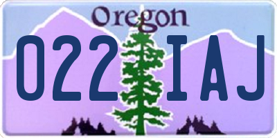 OR license plate 022IAJ