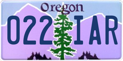 OR license plate 022IAR