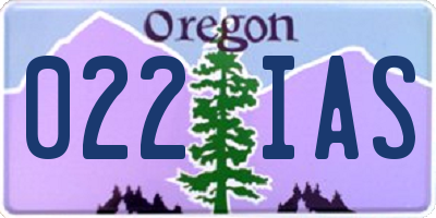 OR license plate 022IAS
