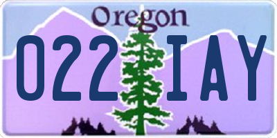 OR license plate 022IAY
