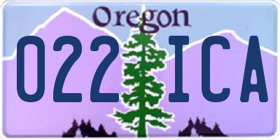OR license plate 022ICA
