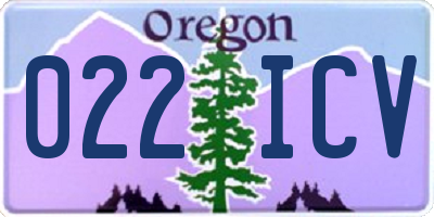 OR license plate 022ICV