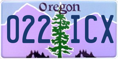OR license plate 022ICX