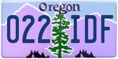 OR license plate 022IDF