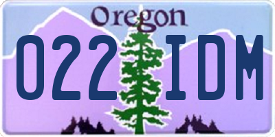 OR license plate 022IDM