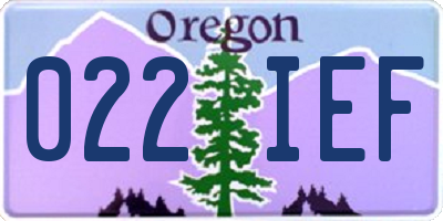 OR license plate 022IEF