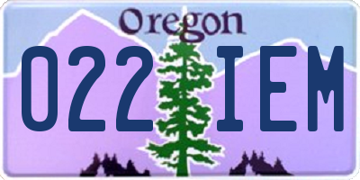 OR license plate 022IEM