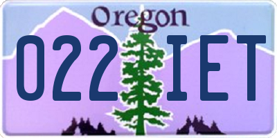 OR license plate 022IET