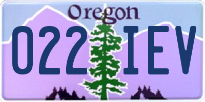 OR license plate 022IEV