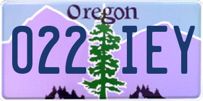 OR license plate 022IEY