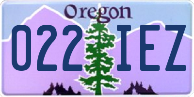 OR license plate 022IEZ
