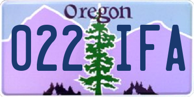 OR license plate 022IFA