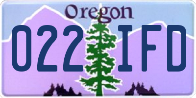 OR license plate 022IFD