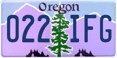OR license plate 022IFG