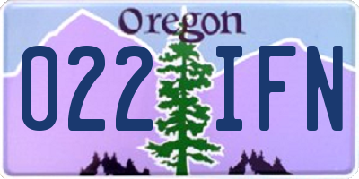 OR license plate 022IFN