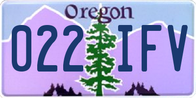 OR license plate 022IFV
