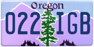 OR license plate 022IGB