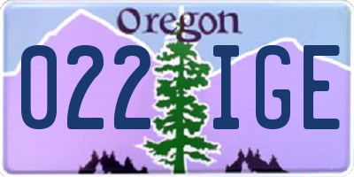 OR license plate 022IGE