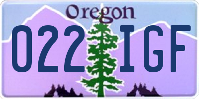 OR license plate 022IGF
