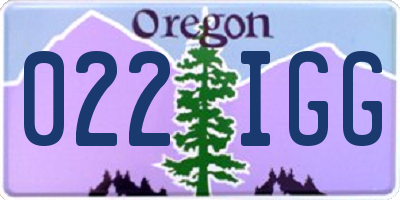 OR license plate 022IGG