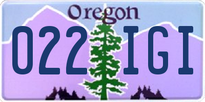 OR license plate 022IGI