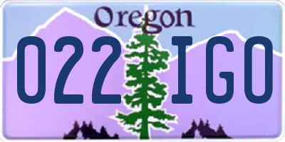 OR license plate 022IGO