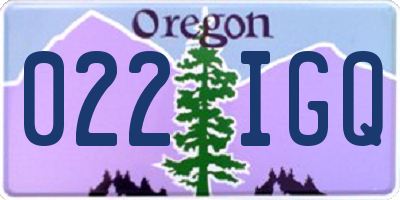 OR license plate 022IGQ