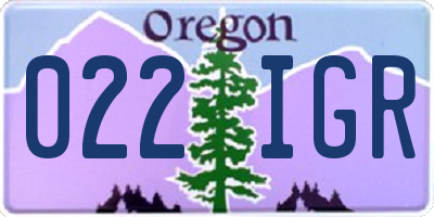 OR license plate 022IGR
