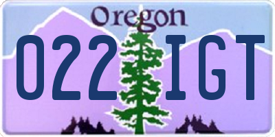 OR license plate 022IGT